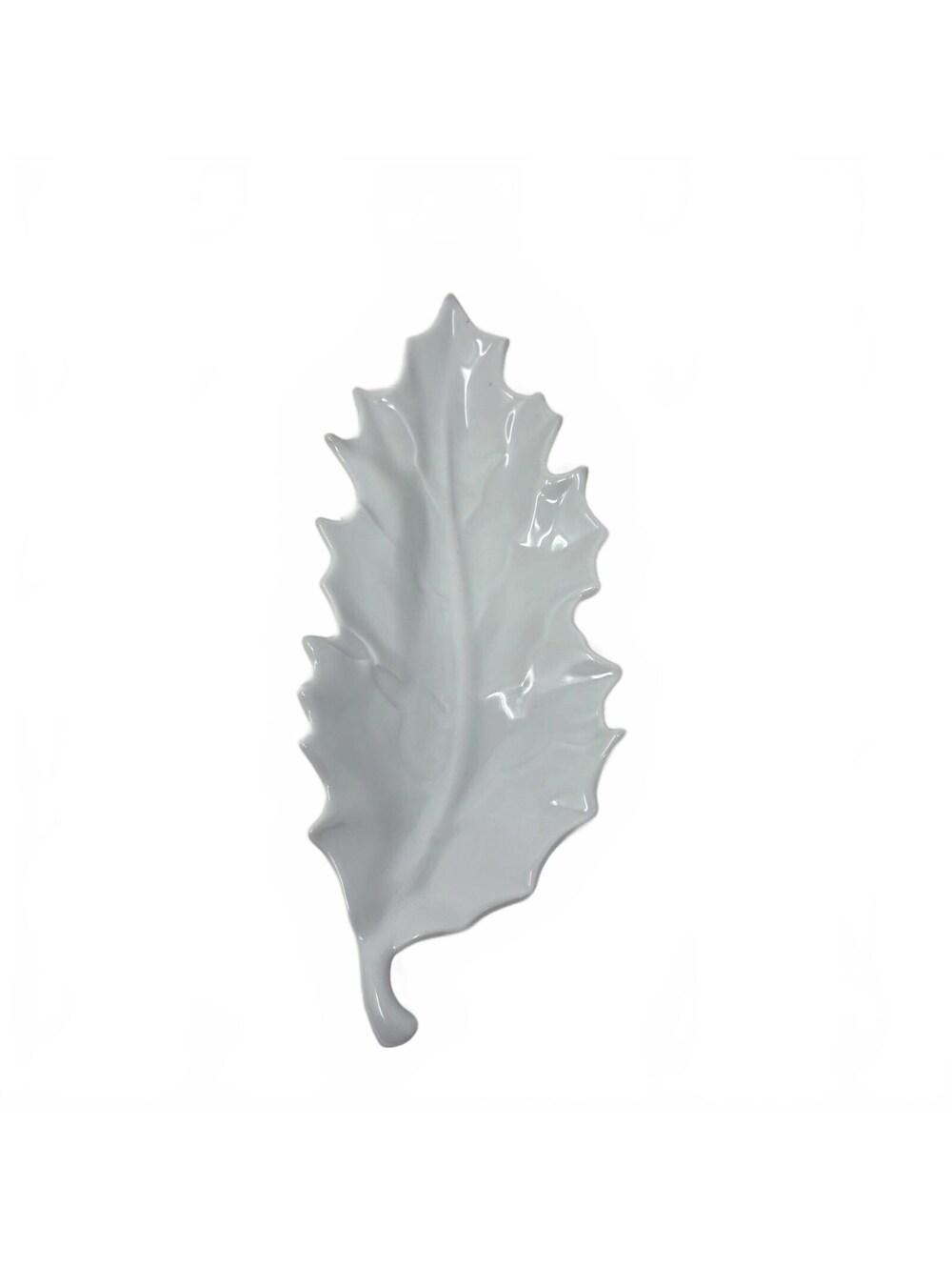 APILCO White Leaf Shaped Porcelain Serving Dish